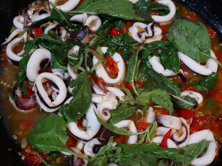 Spicy squid salad