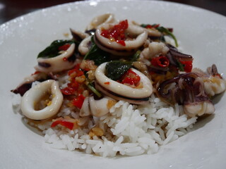 Spicy squid salad