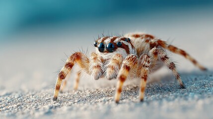 Close-up view of a fascinating jumping spider
