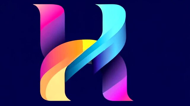 Bold, colorful letter "H" design