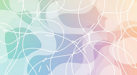 Abstract pastel background with flowing shapes and white lines creating a dynamic and modern design
