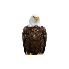 Obraz premium Bald Eagle in Full Glory with Wings Spread on White