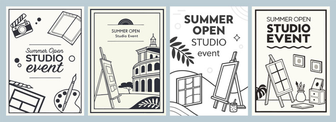Summer Open Studio Event Artistic Poster Designs Showcase Your Creativity and Inspire Imagination Through Vibrant Promotional Artwork