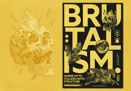 Surreal Brutalist Poster Layout
