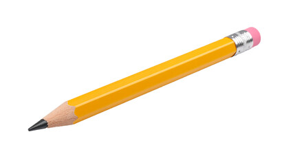Yellow Colored Pencil – Stationery Isolated PNG for School or Art