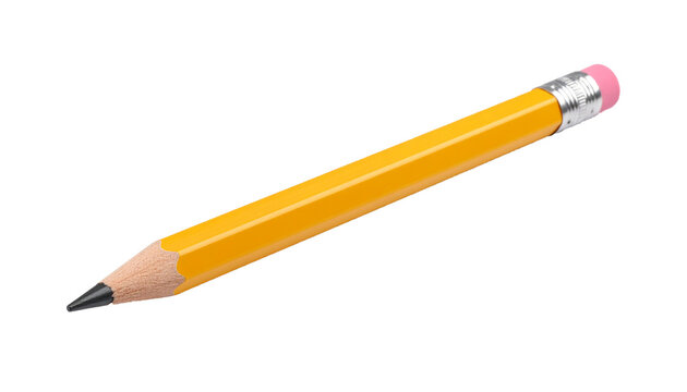 Yellow Colored Pencil &ndash; Stationery Isolated PNG for School or Art