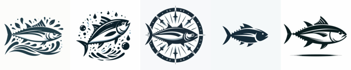 vector silhouette of tuna