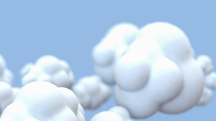 The Cloud on Blue Background for eco or technology concept 3d Rendering.