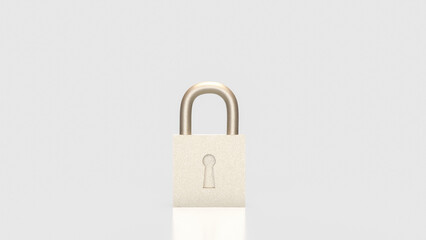 Fototapeta premium The Lock on white Background for Security concept 3d Rendering.