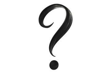 Naklejka premium Black fluid question mark with transparent background, ideal for asking questions or expressing doubts