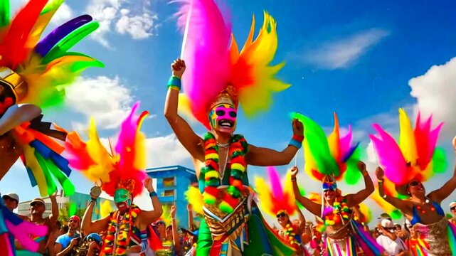 Colorful parade celebration