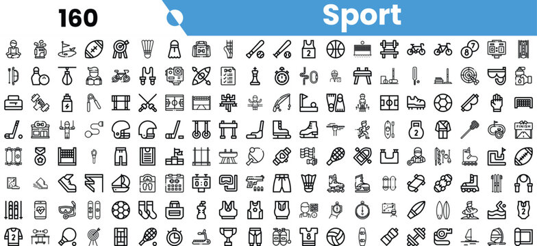 A diverse collection of sports icons depicting various athletic activities, perfect for sports enthusiasts and event organizers.