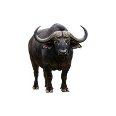 Obraz premium Majestic Buffalo Standing Strong and Proud on Isolated Background