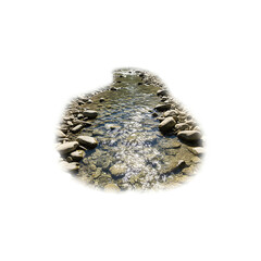 Fototapeta premium Aerial view of cracked dry earth showing effects of climate change