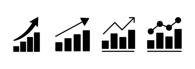 Growing graph icon vector. Chart sign and symbol. diagram icon
