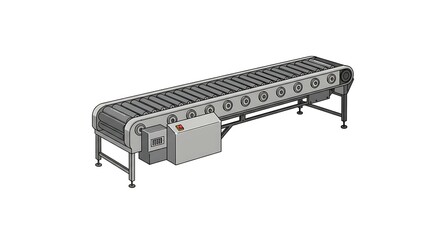Conveyor Belt System Illustration Industrial Transport Mechanism
