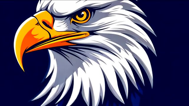 Detailed close-up of an eagle's head