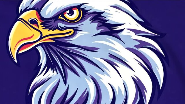 Detailed illustration of an eagle's head