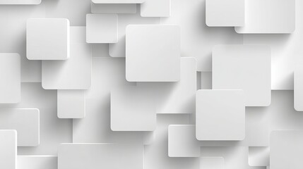 Obraz premium Abstract White Square Pattern Modern Geometric Background Design Elegant Minimalist Style Clean Simple Texture Overlapping Shapes Digital Illustration Wallpaper Graphic Resource 