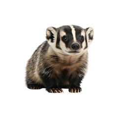 Fototapeta premium American Badger Sitting Upright in High Detail Studio Portrait