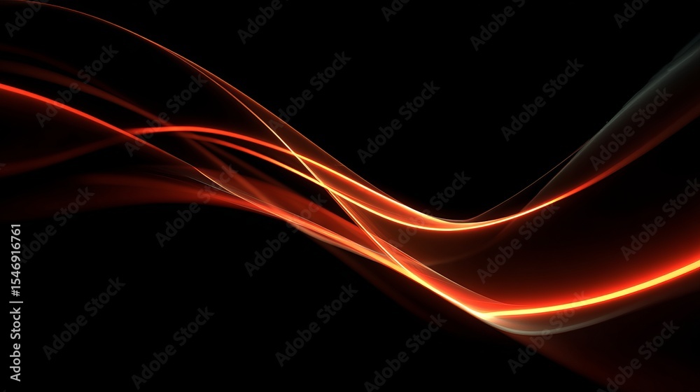 Poster abstract orange and black dynamic swirling lines elegant design background modern digital art graphi