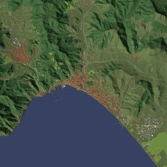 3D illustration of city and urban in Salerno Italy