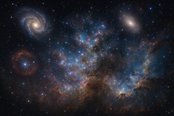 Fototapeta premium Deep space exploration mission capturing distant galaxies and cosmic phenomena through advanced telescope technology