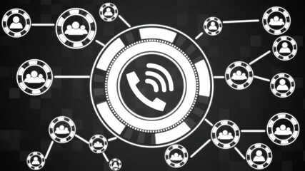 Businessman presses button phone shield security virus on virtual digital electronic user interface, communication network Business people social network and business connections - Powered by Adobe