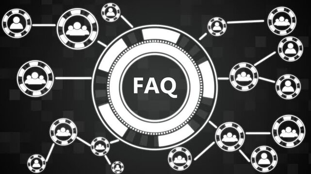 Businessman pushing button faq in virtual reality, communication network Business people social network and business connections