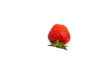 Single strawberry – PNG, front view, isolated on transparent background