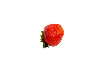 Single strawberry – PNG, front view, isolated on transparent background