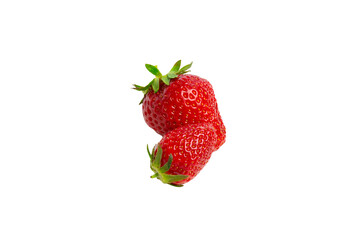 Double strawberry – PNG, front view, isolated on transparent background