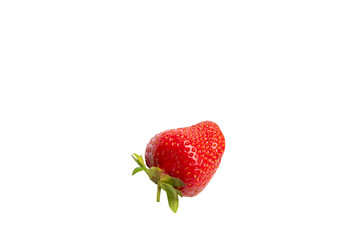 Single strawberry – PNG, front view, isolated on transparent background