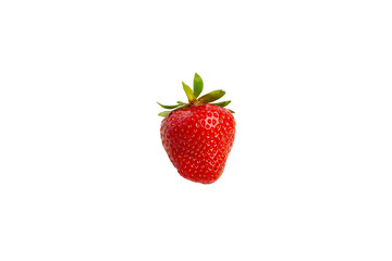 Single strawberry – PNG, front view, isolated on transparent background