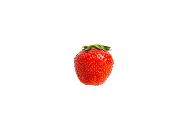 Single ripe strawberry – PNG, front view, isolated on transparent background