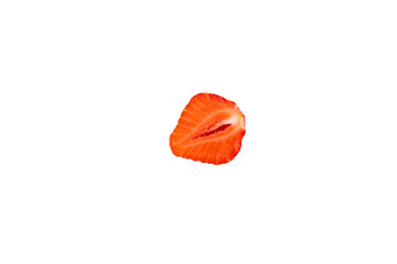 Half strawberry slice – PNG, top view, isolated on transparent background