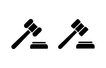 Gavel icon vector illustration. judge gavel sign and symbol. law icon. auction hammer