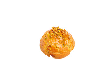 Sweet pastry with nuts – PNG, top view, isolated on transparent background