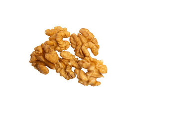 Five walnut halves – PNG, top view, isolated on transparent background