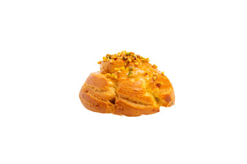 Pistachio cream puff – PNG, front view, isolated on transparent background