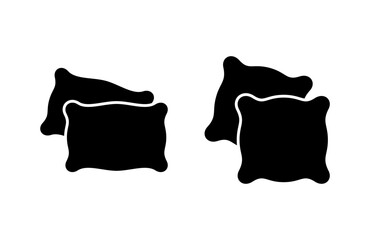Pillow icon vector illustration. Pillow sign and symbol. Comfortable fluffy pillow
