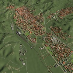 3D illustration of city and urban in Cosenza Italy