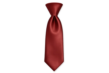 Red tie with a knotted top isolated on transparent background, perfect for representing elegance and professionalism