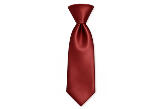 Red tie with a knotted top isolated on transparent background, perfect for representing elegance and professionalism