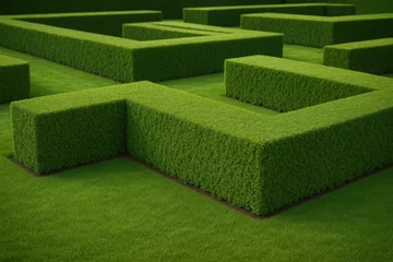 Fototapete Pristine white decorative hedge border perfect for landscape design and architectural applications © Jelena
