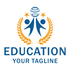 education logo, school, academy, university, college and public foundation