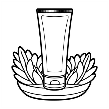 Outlined tube on a lotusstyle base with petallike accents