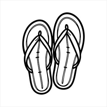 Two flipflops are drawn with bold black lines creating a simple yet recognizable image