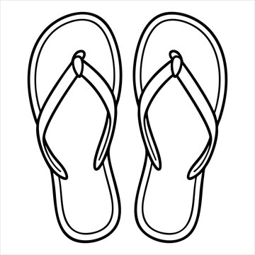 Two flipflops with intricate strap details and outlines set on a plain white background