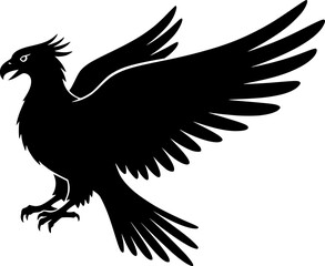 Obraz premium Mythic Bird Griffin Silhouette Vector Illustration Set 